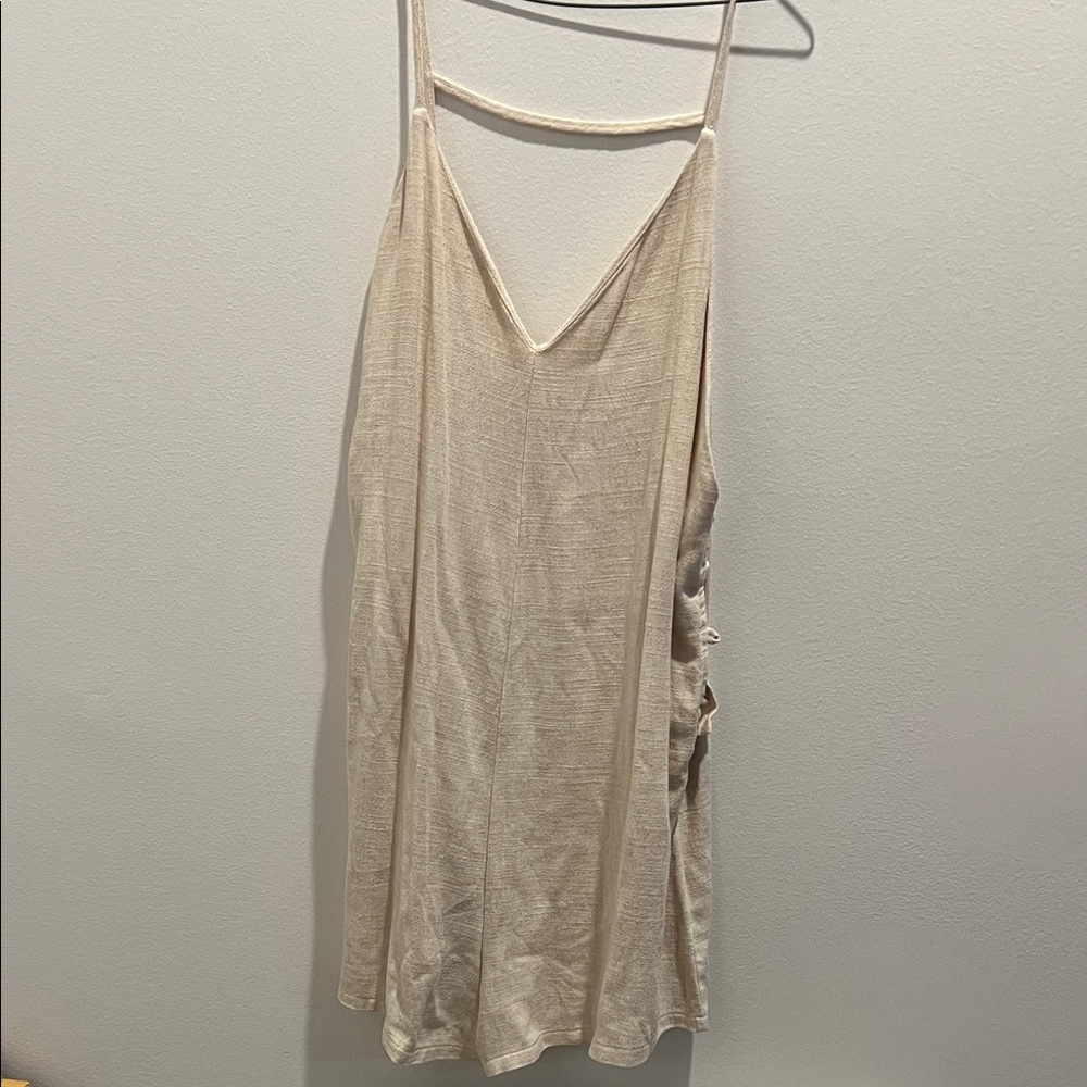 Cream Sleeveless Romper